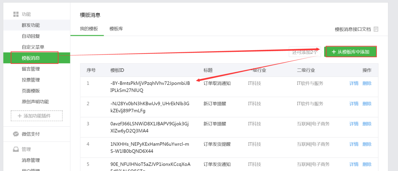 微信模板消息